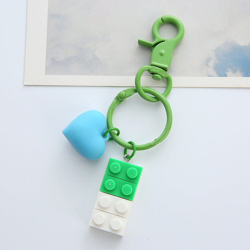 Wholesale Resin Three-dimensional Love Building Blocks Creative Keychain